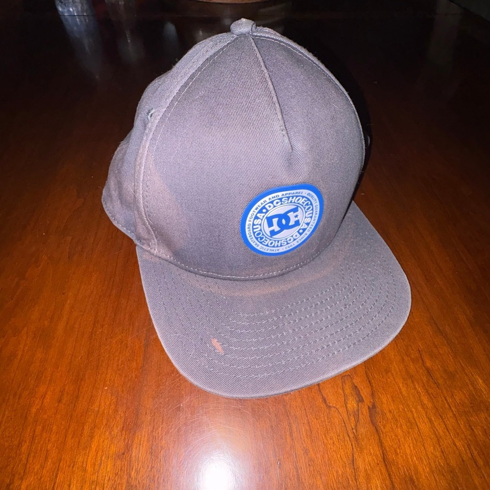 DC Shoes Snapback Hat Gray Blue Skateboarding Streetwear Cap OSFM
